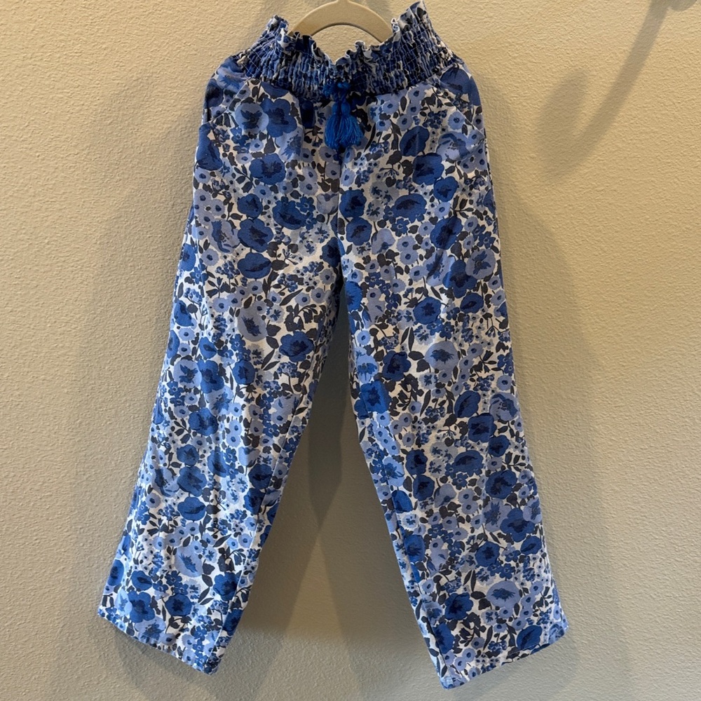 Mini Boden Blue Floral  Pants
